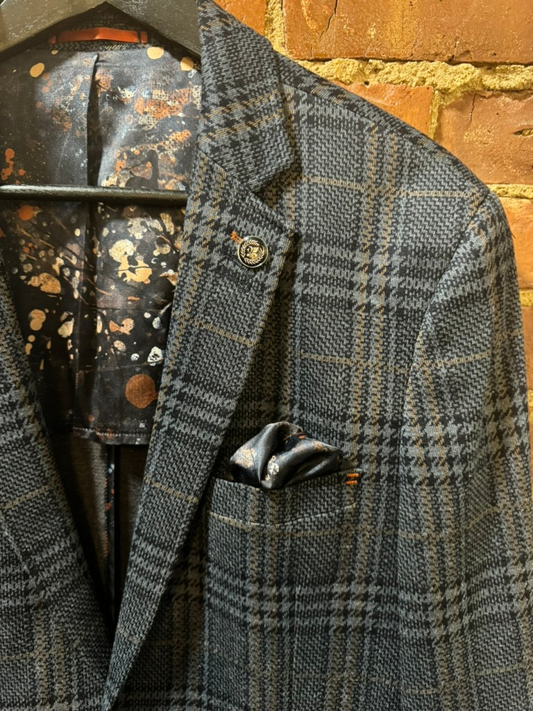 Stretch Blazer- Blue Plaid