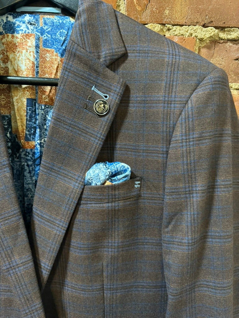 Stretch Blazer- Rust Plaid