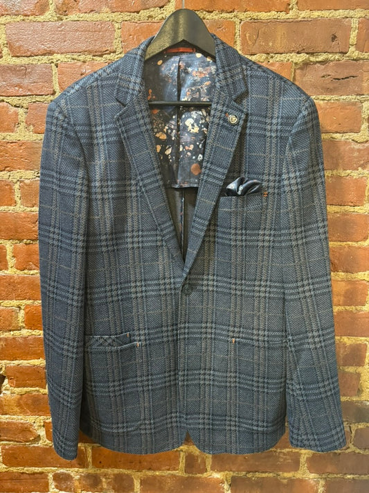 Stretch Blazer- Blue Plaid