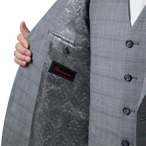 Oran Tailored Light Grey Check 3-Piece Suit