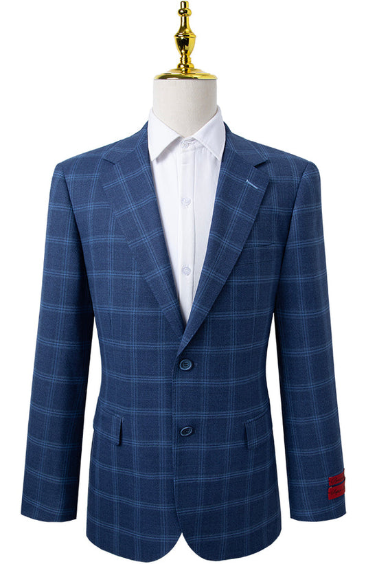 Oran Tailored Blue Check Suit – Sharp & Refined