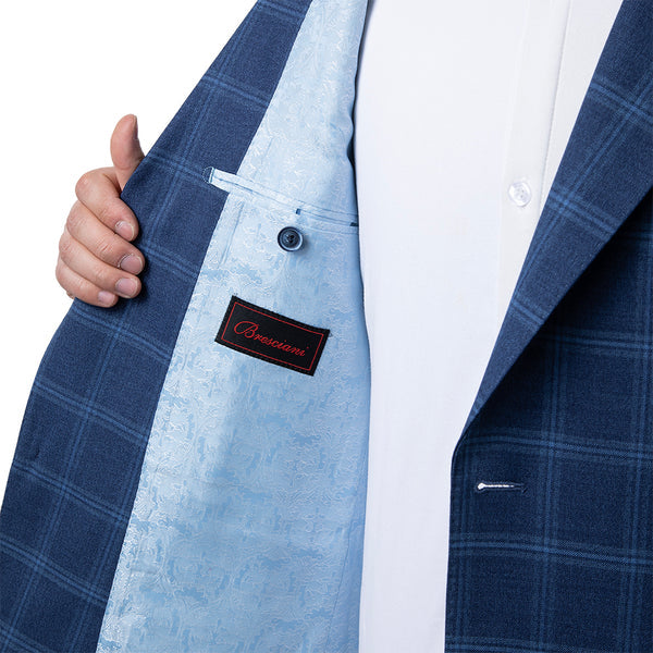 Oran Tailored Blue Check Suit – Sharp & Refined