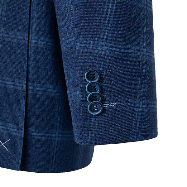 Oran Tailored Blue Check Suit – Sharp & Refined