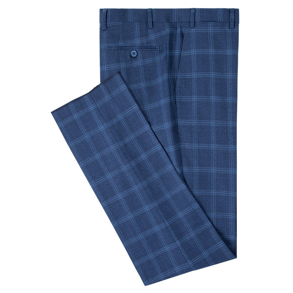 Oran Tailored Blue Check Suit – Sharp & Refined