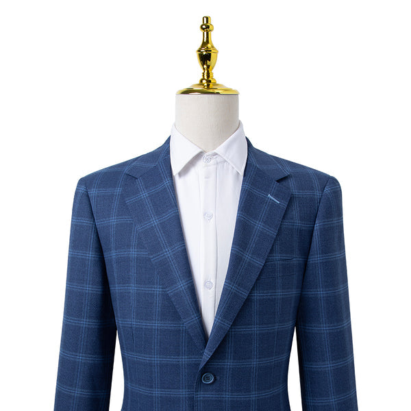 Oran Tailored Blue Check Suit – Sharp & Refined