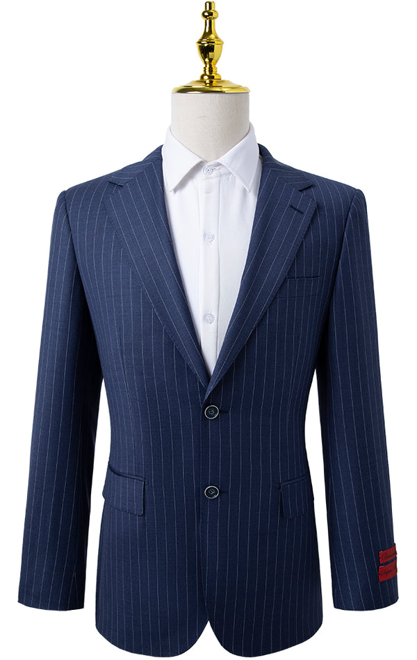 Oran Tailored Executive Blue Pinstripe Suit – Sharp & Refined