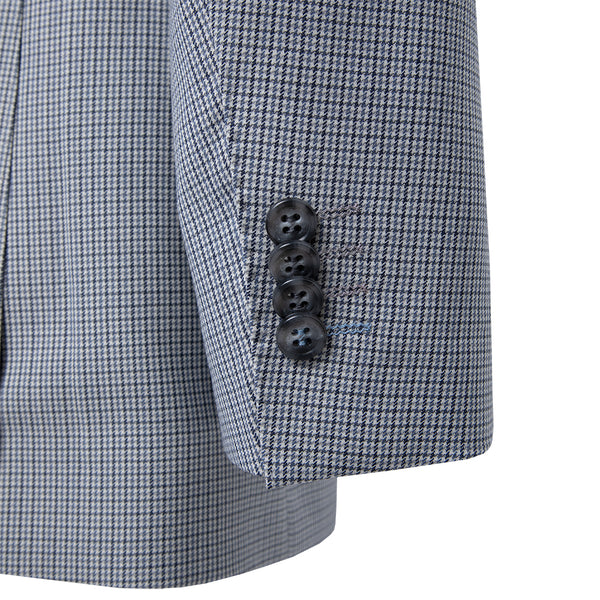 Oran Tailored Blue & Black Houndstooth Sport Jacket