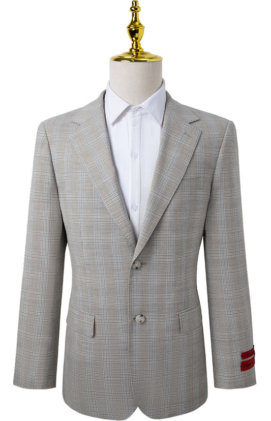 Oran Beige and Grey Tailored Sport Jacket