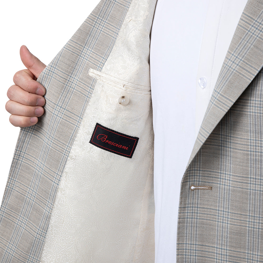 Oran Beige and Grey Tailored Sport Jacket