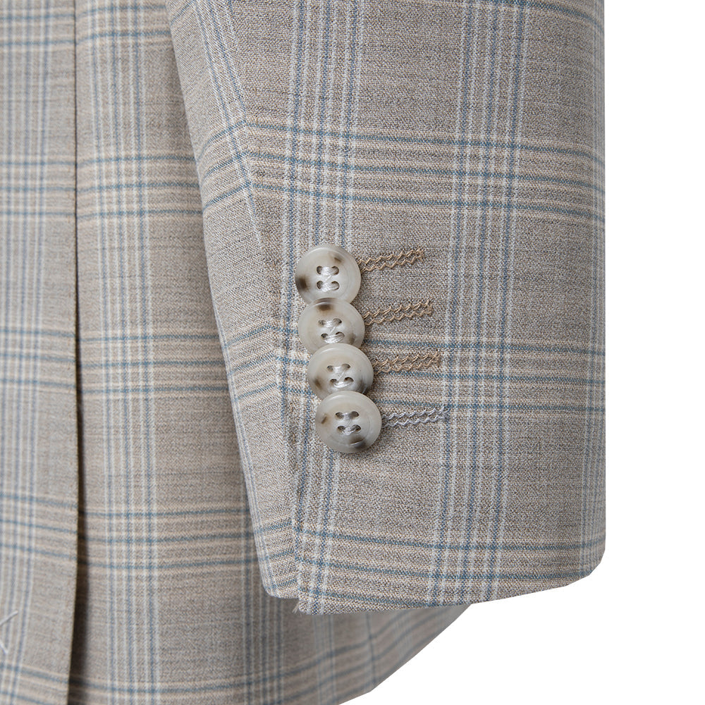 Oran Beige and Grey Tailored Sport Jacket