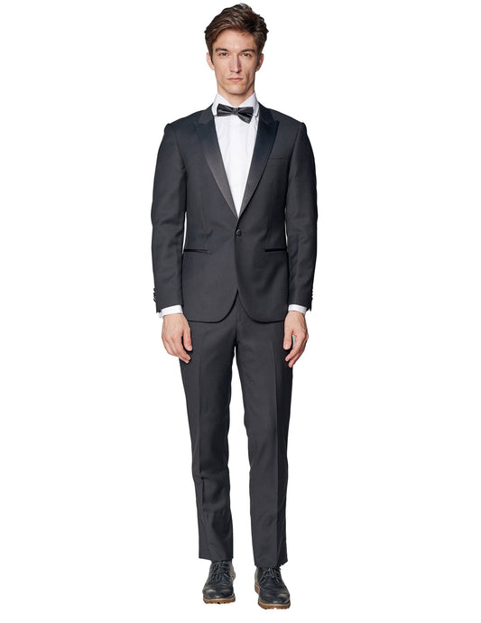 Black Peak Lapel Wool Tuxedo