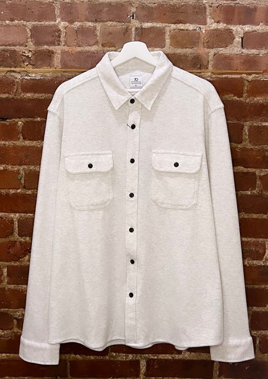 7Diamonds Heather Gray Ribbed Button-Up Shacket