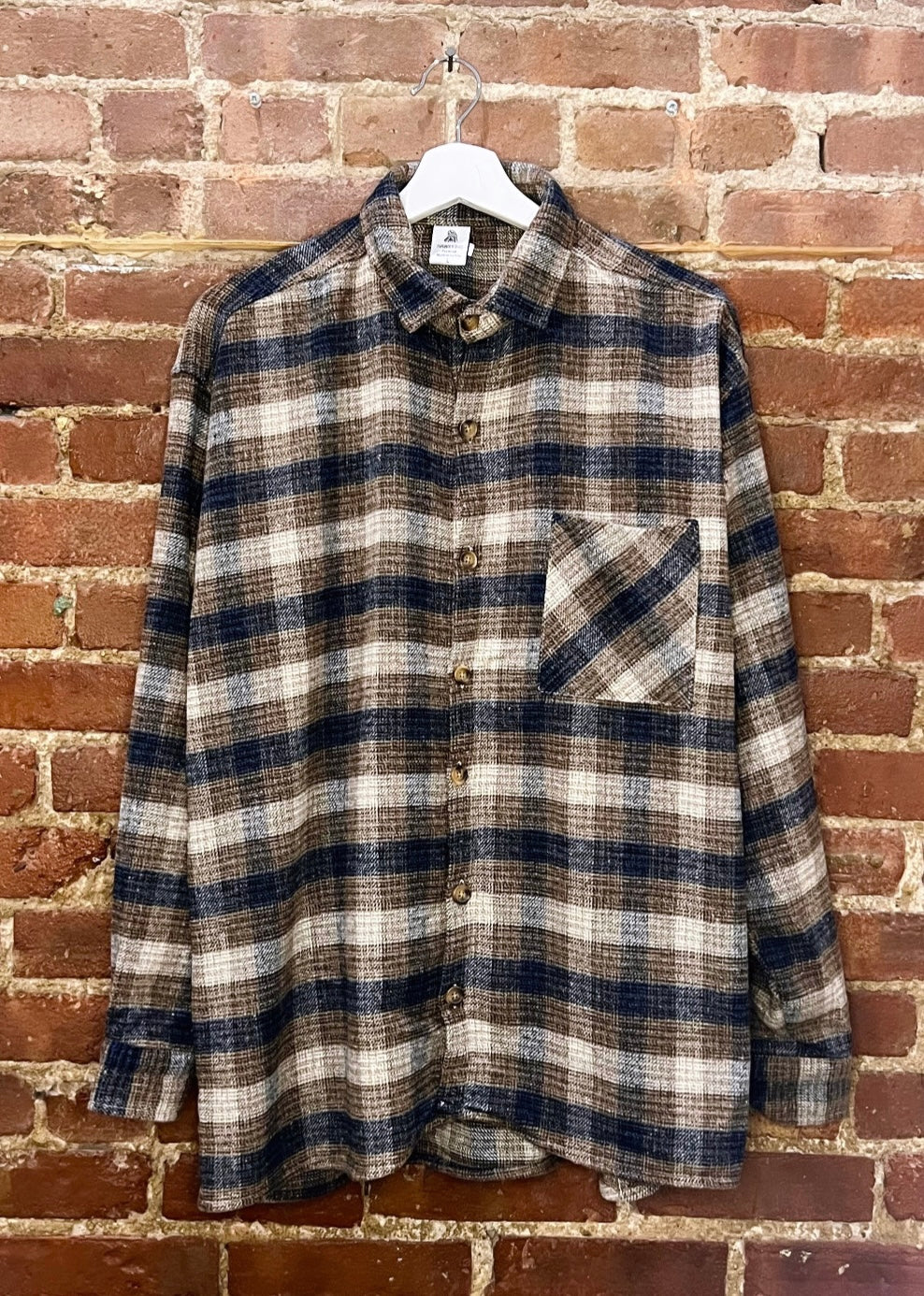 Hawking Contemporary Blue & Beige Plaid Flannel