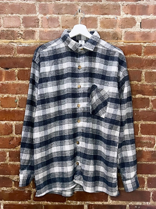 Hawking Gray & Black Plaid Flannel