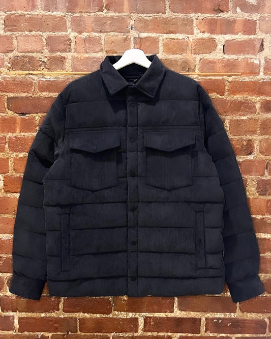 Men's Charcoal Gray Corduroy Puffer Jacket