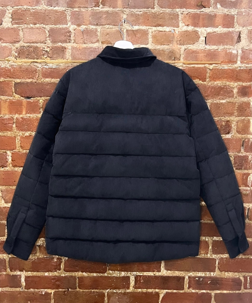 Men's Charcoal Gray Corduroy Puffer Jacket