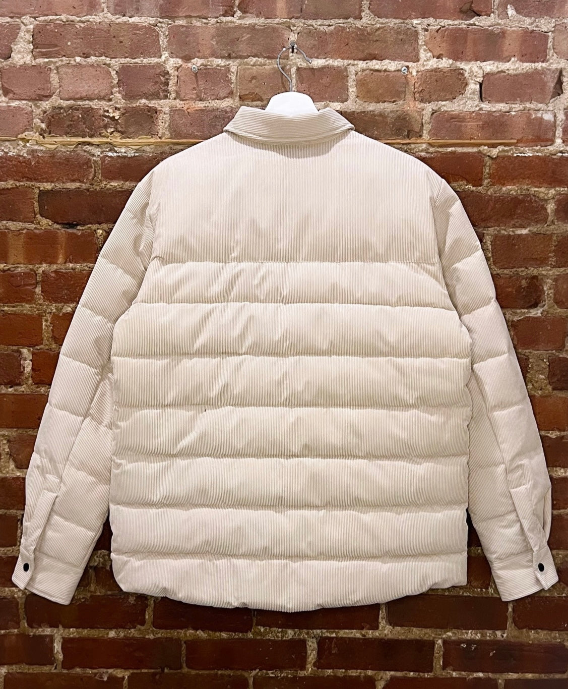 Men’s Beige Corduroy Puffer Jacket