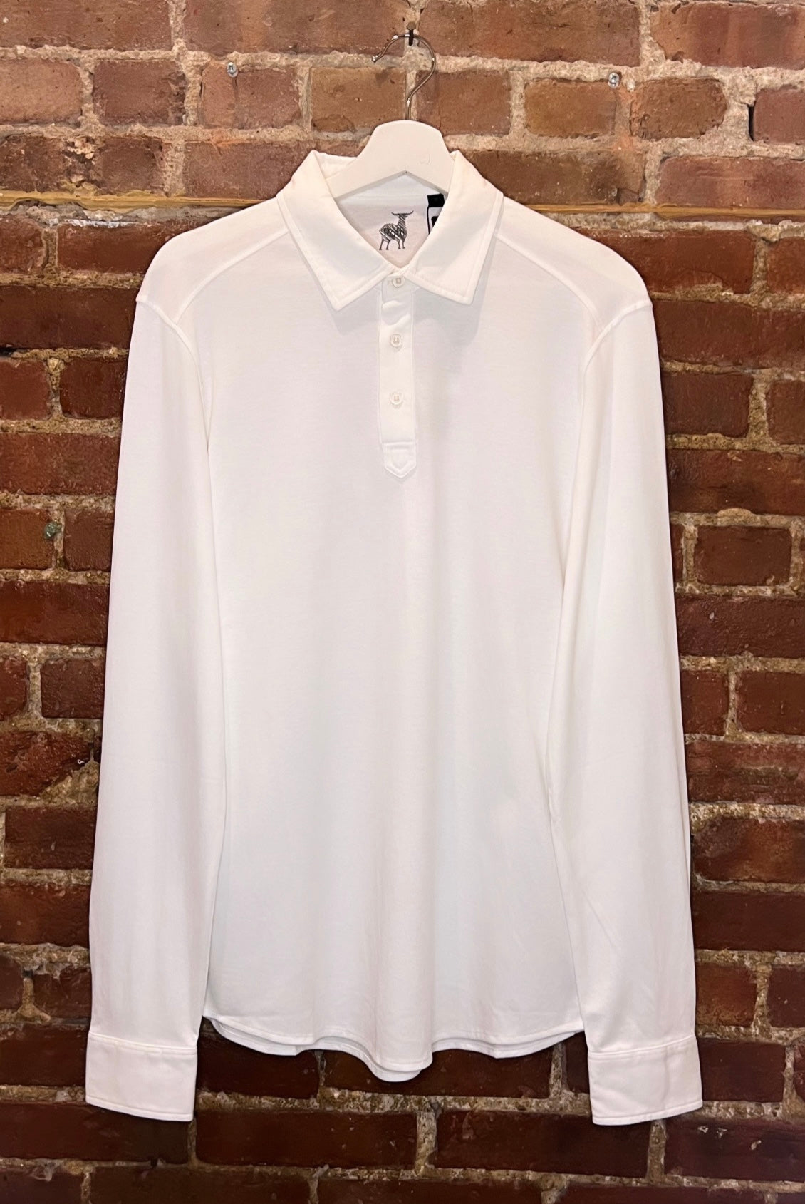 Raffi White Long-Sleeve Polo Shirt