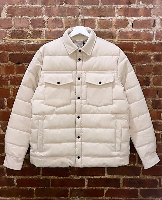 Men’s Beige Corduroy Puffer Jacket