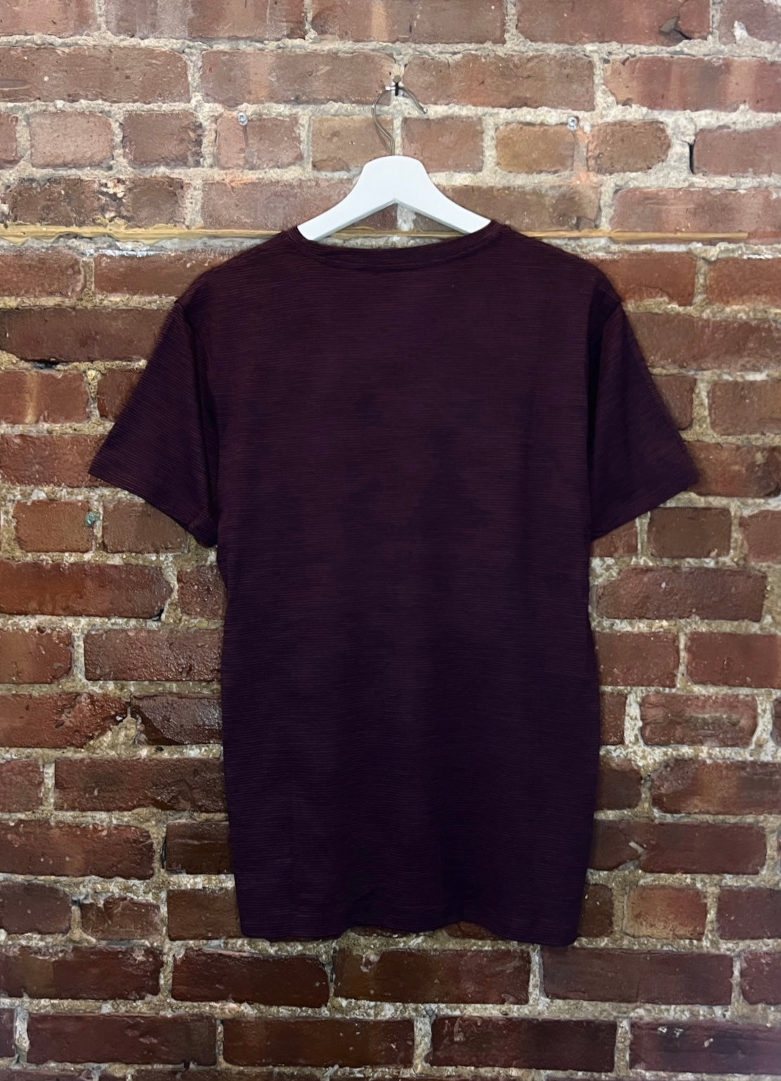 7Diamonds Striped Burgundy Core Crew T-Shirt