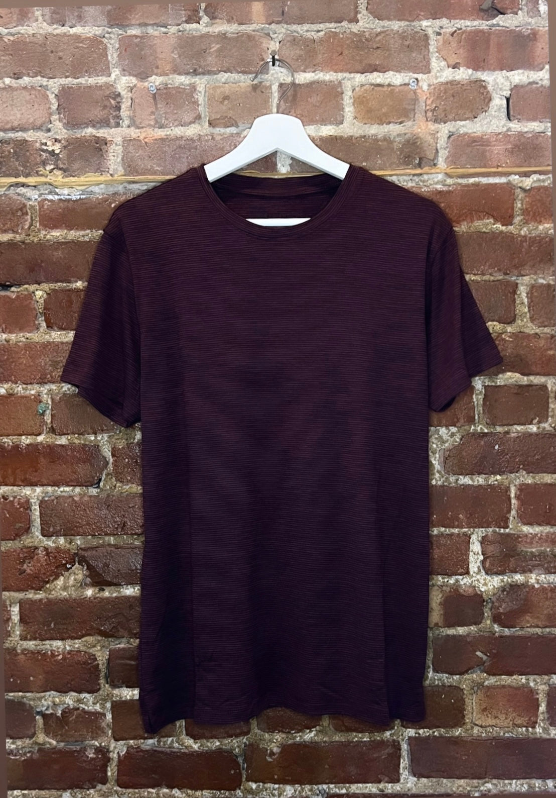 7Diamonds Striped Burgundy Core Crew T-Shirt