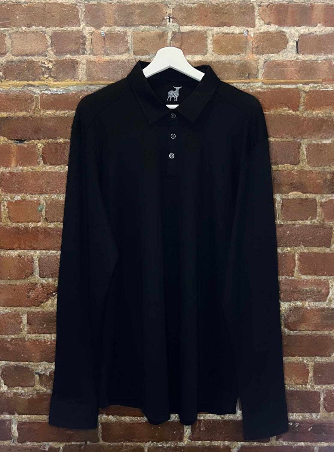 Raffi Black Long Sleeve Polo Shirt