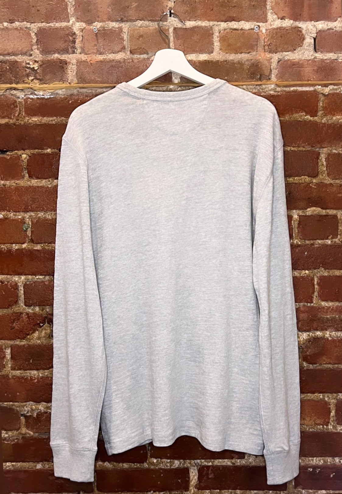 Faherty Grey Organic Cotton Long Sleeve Crew Tee