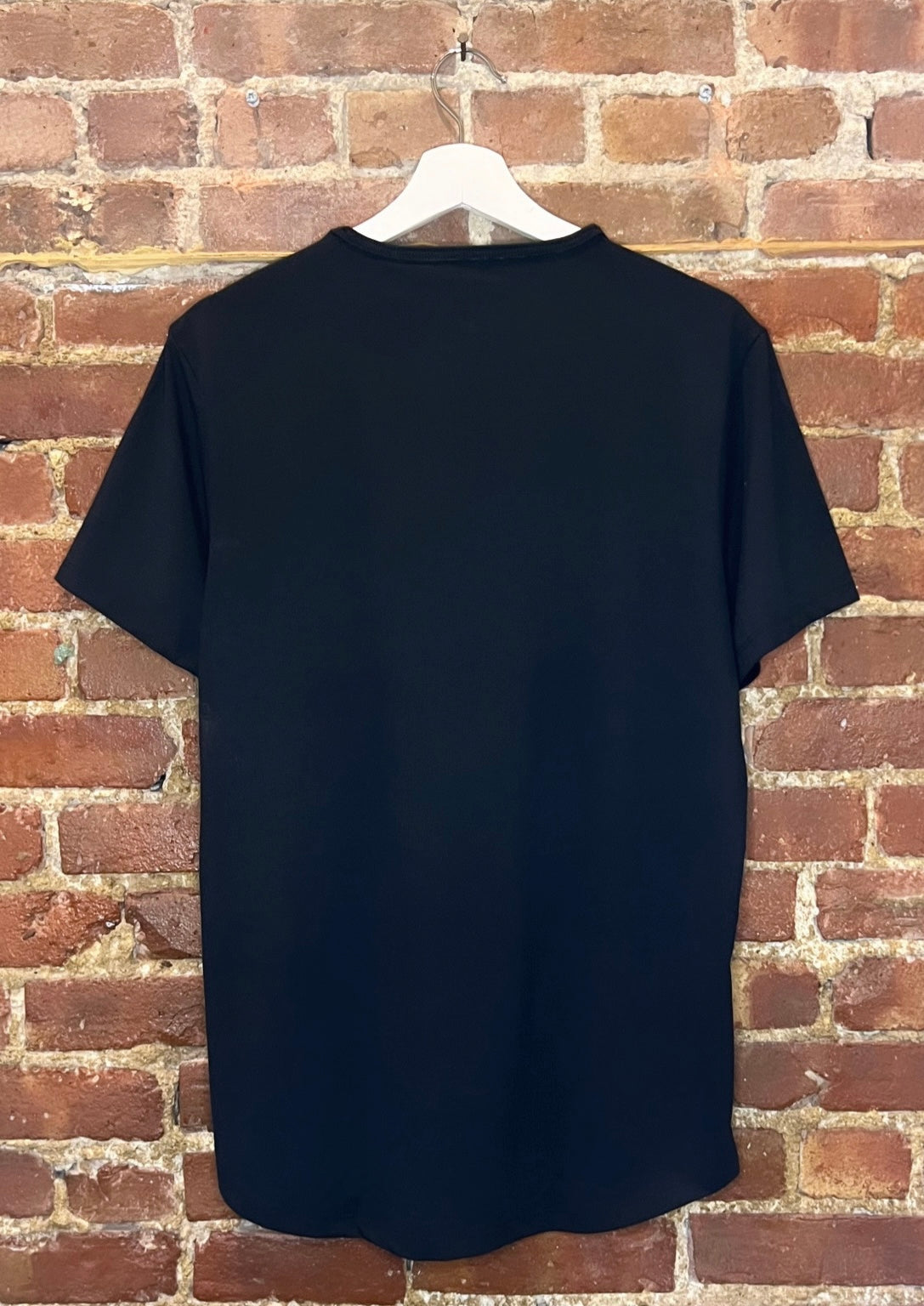 CUTS Black Curve-Hem T-Shirt