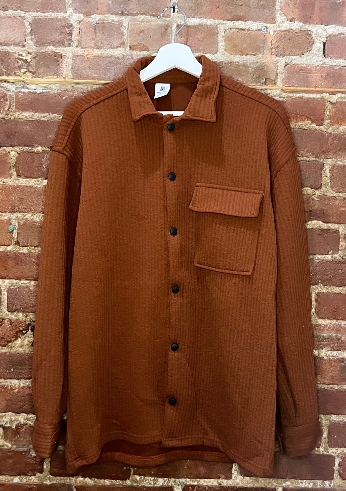 Hawking Mahogany Oversized Ribbed Jersey Harrington Jacket