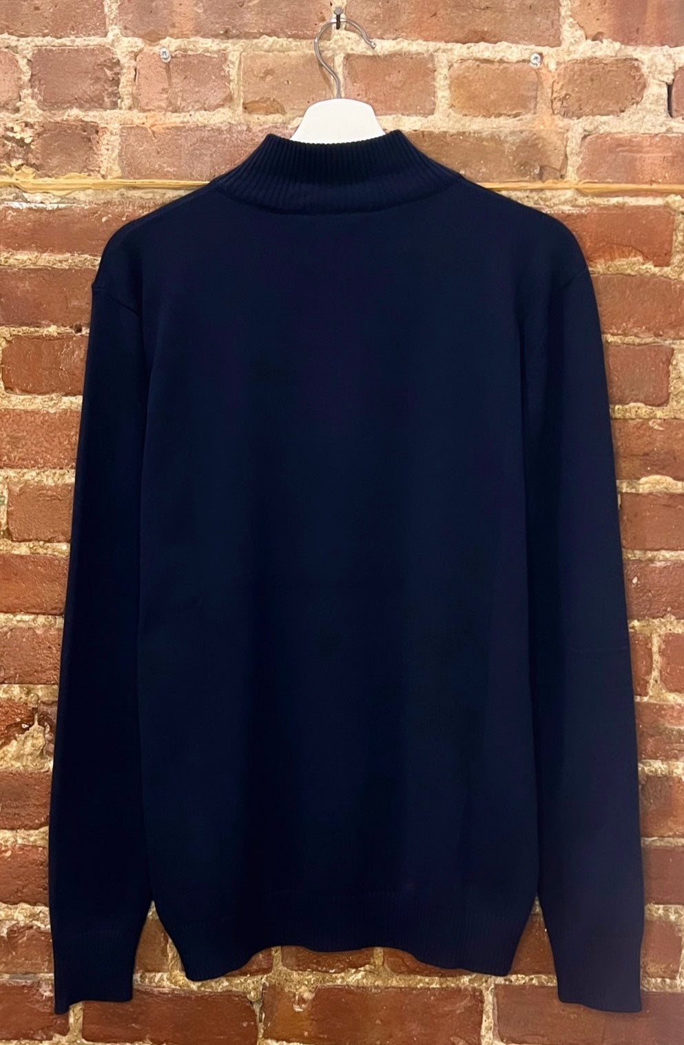 RNT23 Navy Mock Neck Quarter Zip Sweater