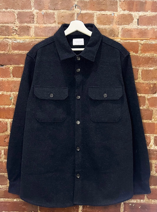 7 Diamonds Dark Gray Button Up Shacket