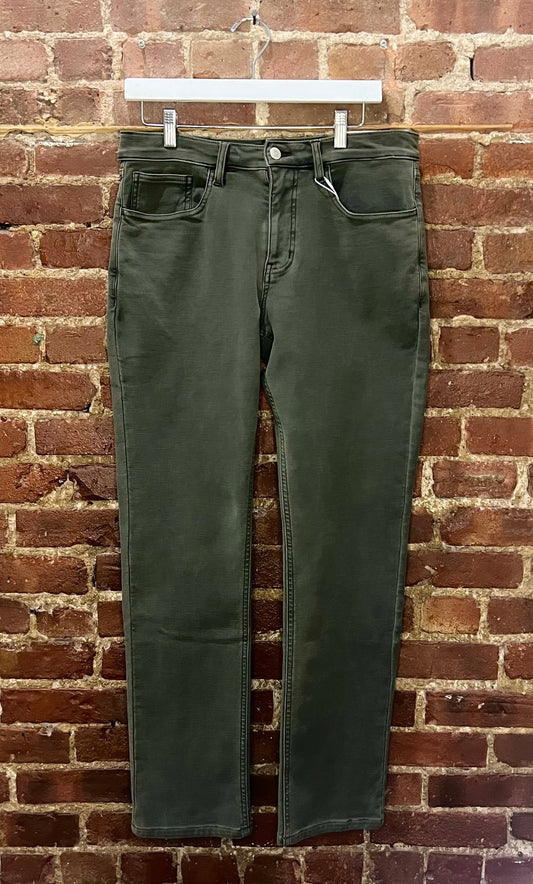 7 Diamonds Men’s Slim Fit Olive Green Denim Jeans