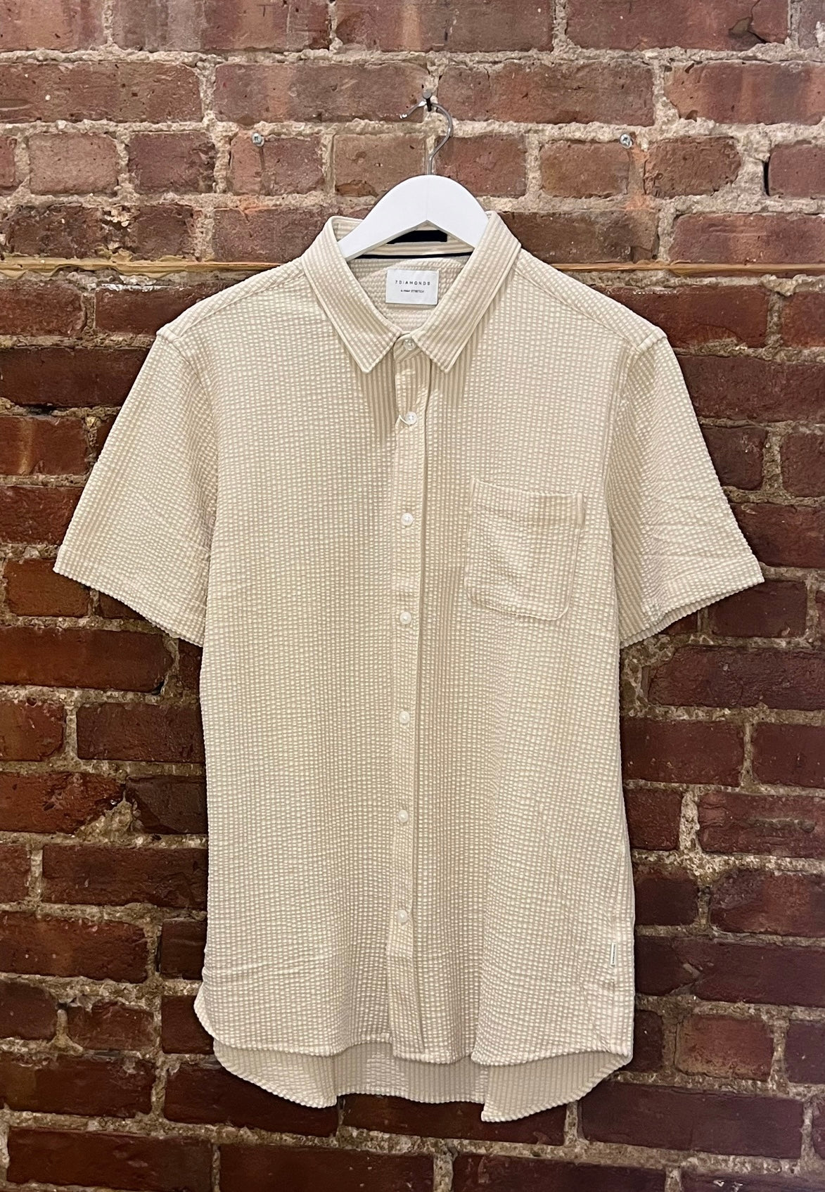 7Diamonds Tan 4Way Stretch Button Down