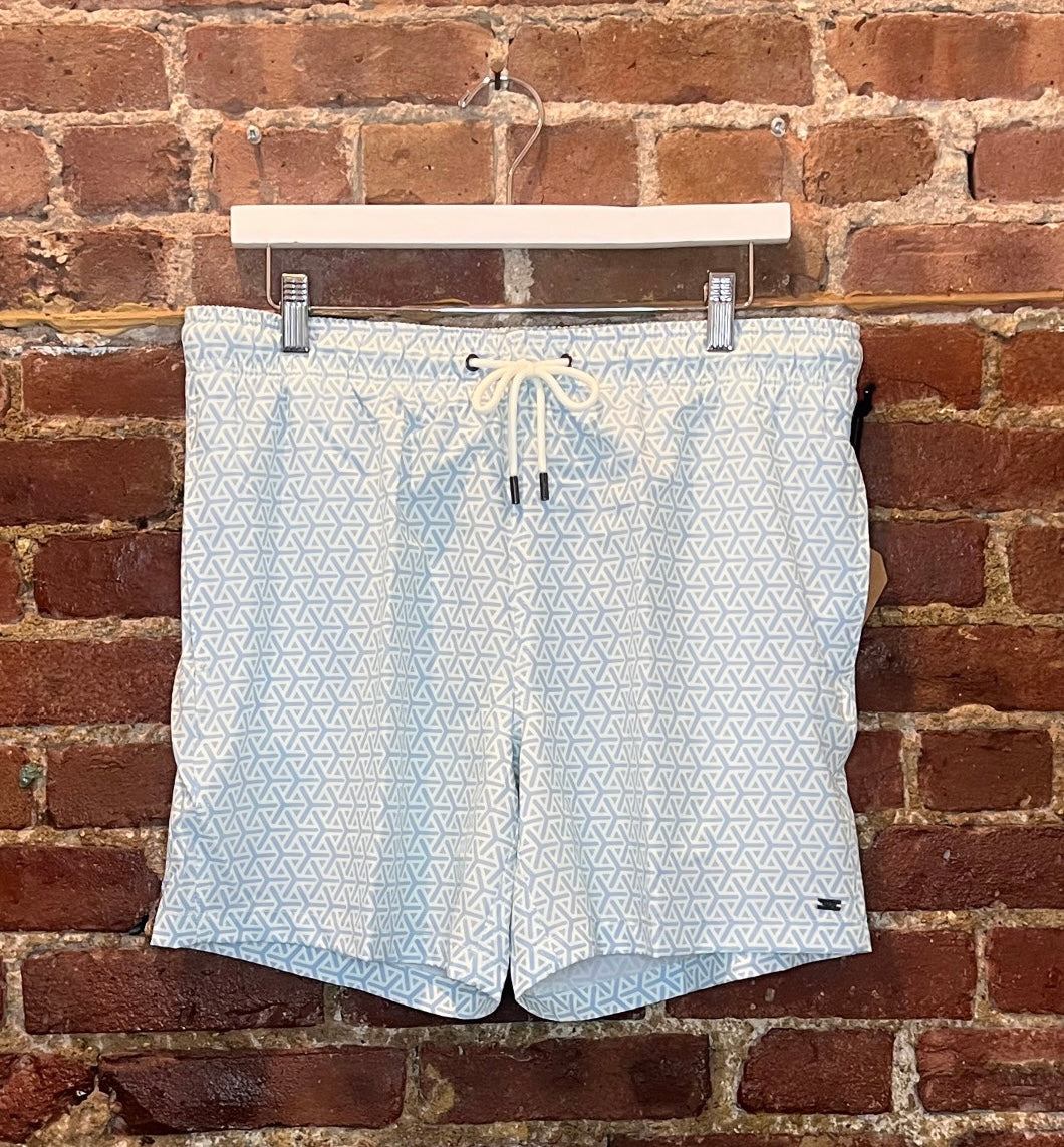 Harmonqlo White/Blue Patterned Swimtrunks