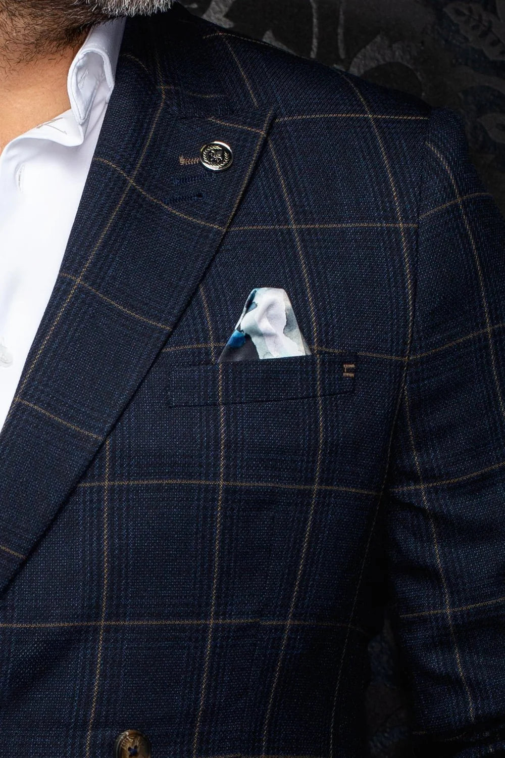 Navy Checkered Blazer
