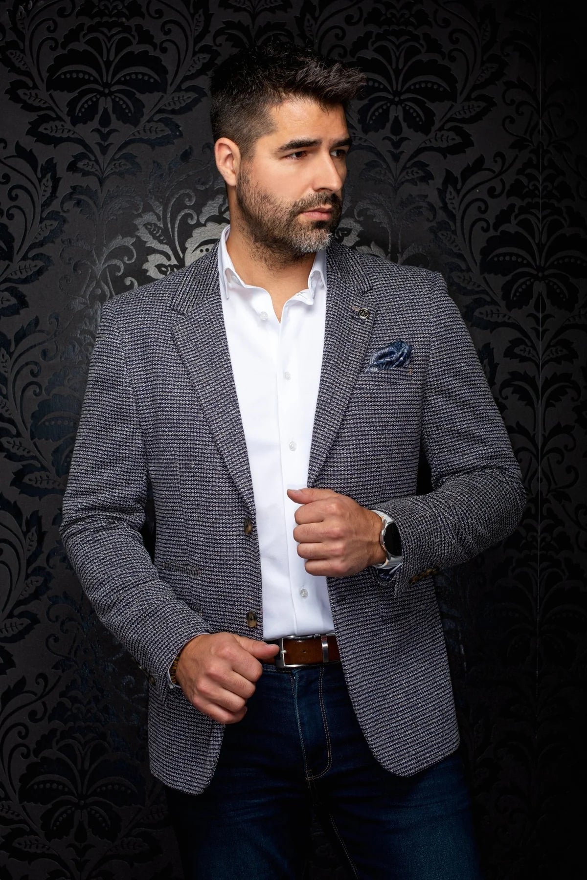 Navy Textured Blazer