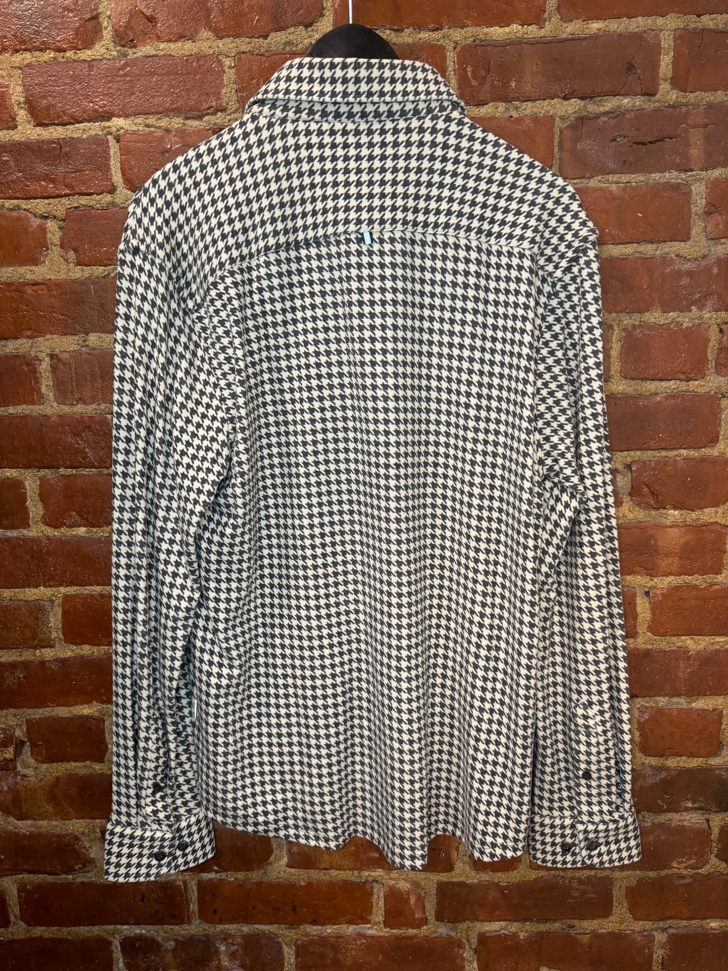 Houndstooth Long-Sleeve Button-Up Shirt