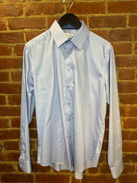 Levinas Men's Sleek Light Blue Tailored Button-Up Shirt