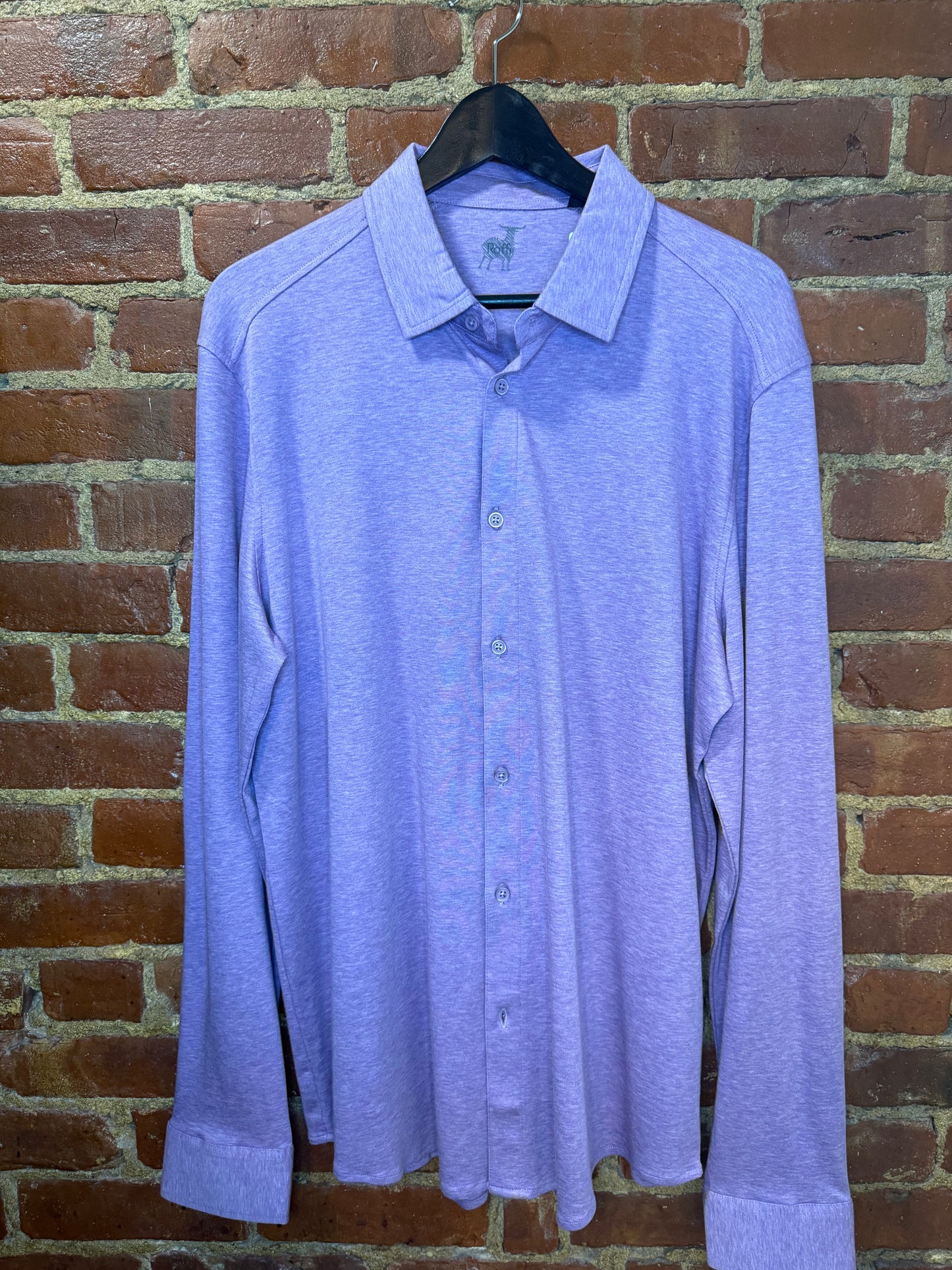 Raffi Men's Long Sleeve Lavender Performance Button-Up Shirt