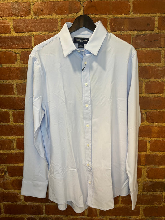 Mizzen Main Men’s Light Blue Performance Button-Up Shirt