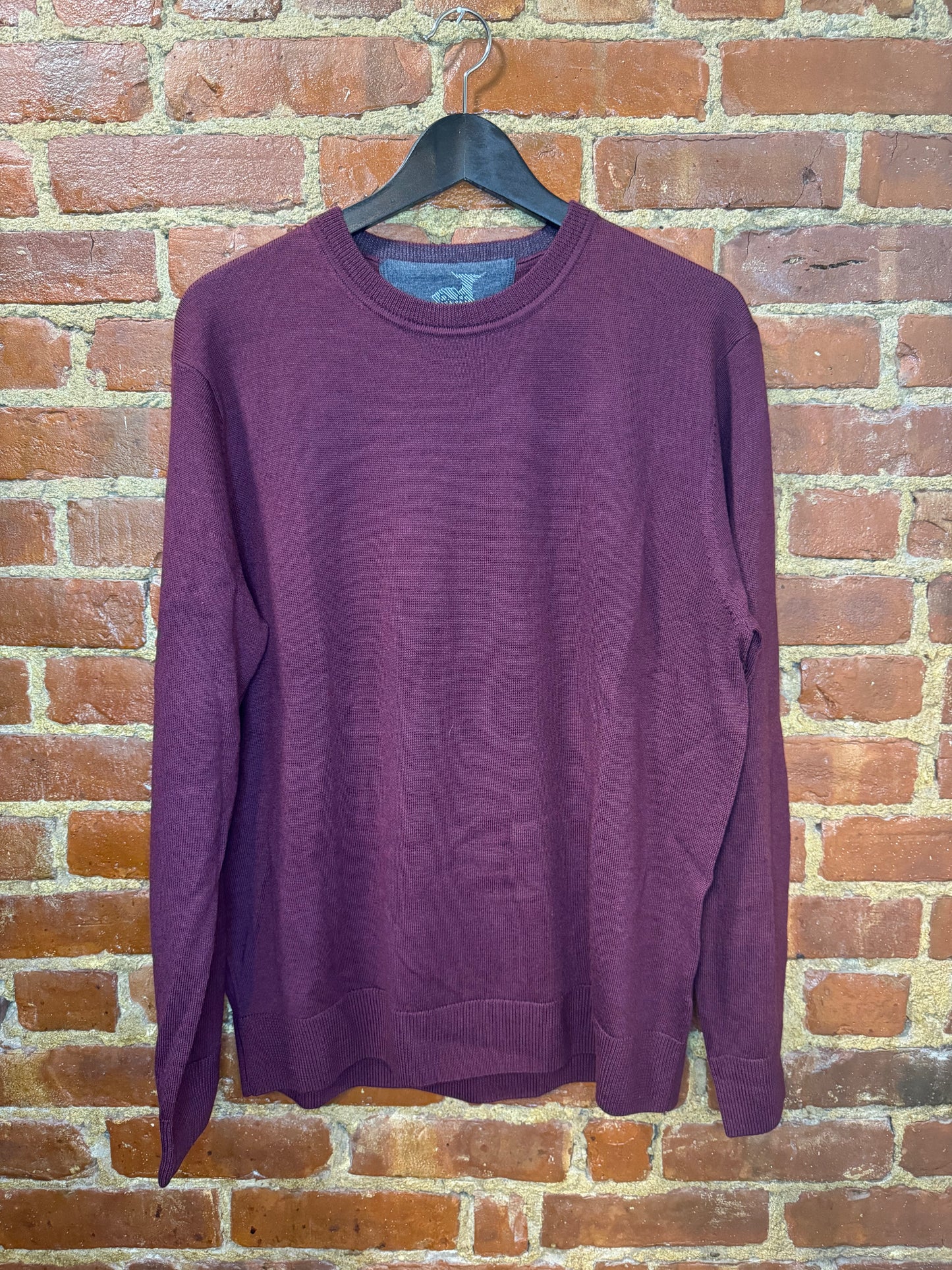 Raffi Men’s Long Sleeve Merlot Crew Neck Sweater