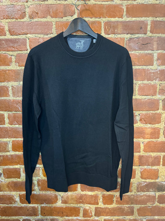 Raffi Men's Timeless Black Knit Crew Sweater