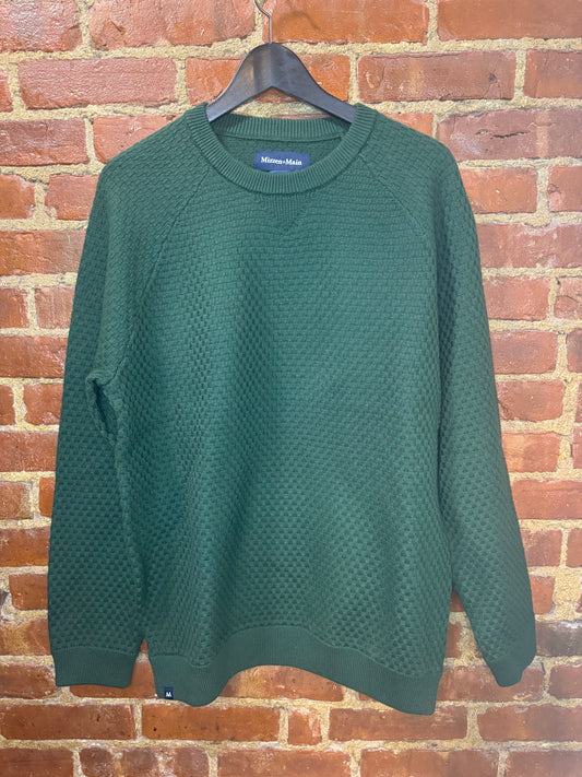 Mizzen and Main Forest Green Textured Crew Sweater