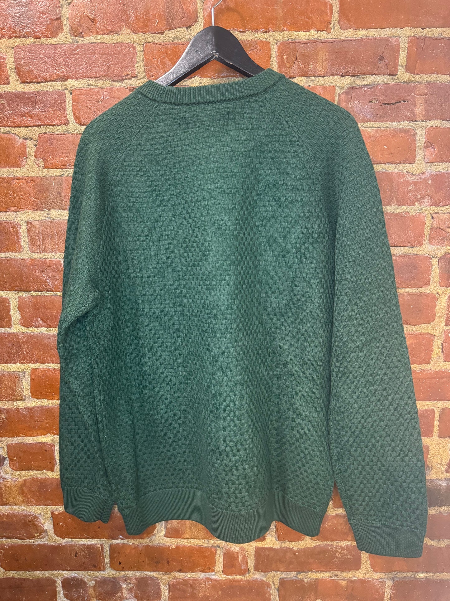 Mizzen and Main Forest Green Textured Crew Sweater