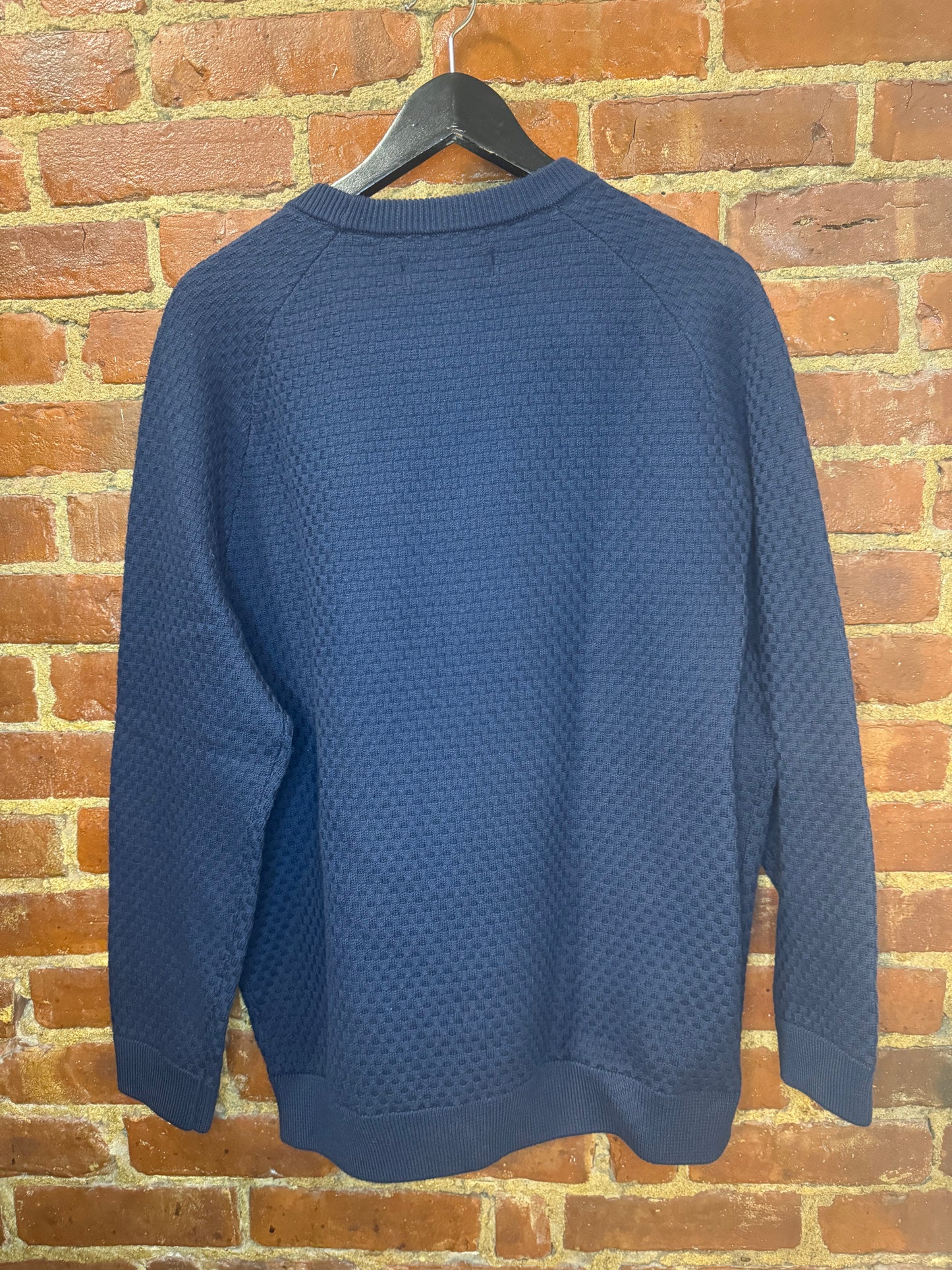 Mizzen and Main Classic Navy Textured Crew Sweater