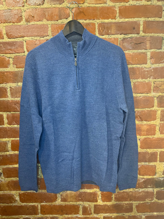 Raffi Classic Blue Quarter-Zip Sweater