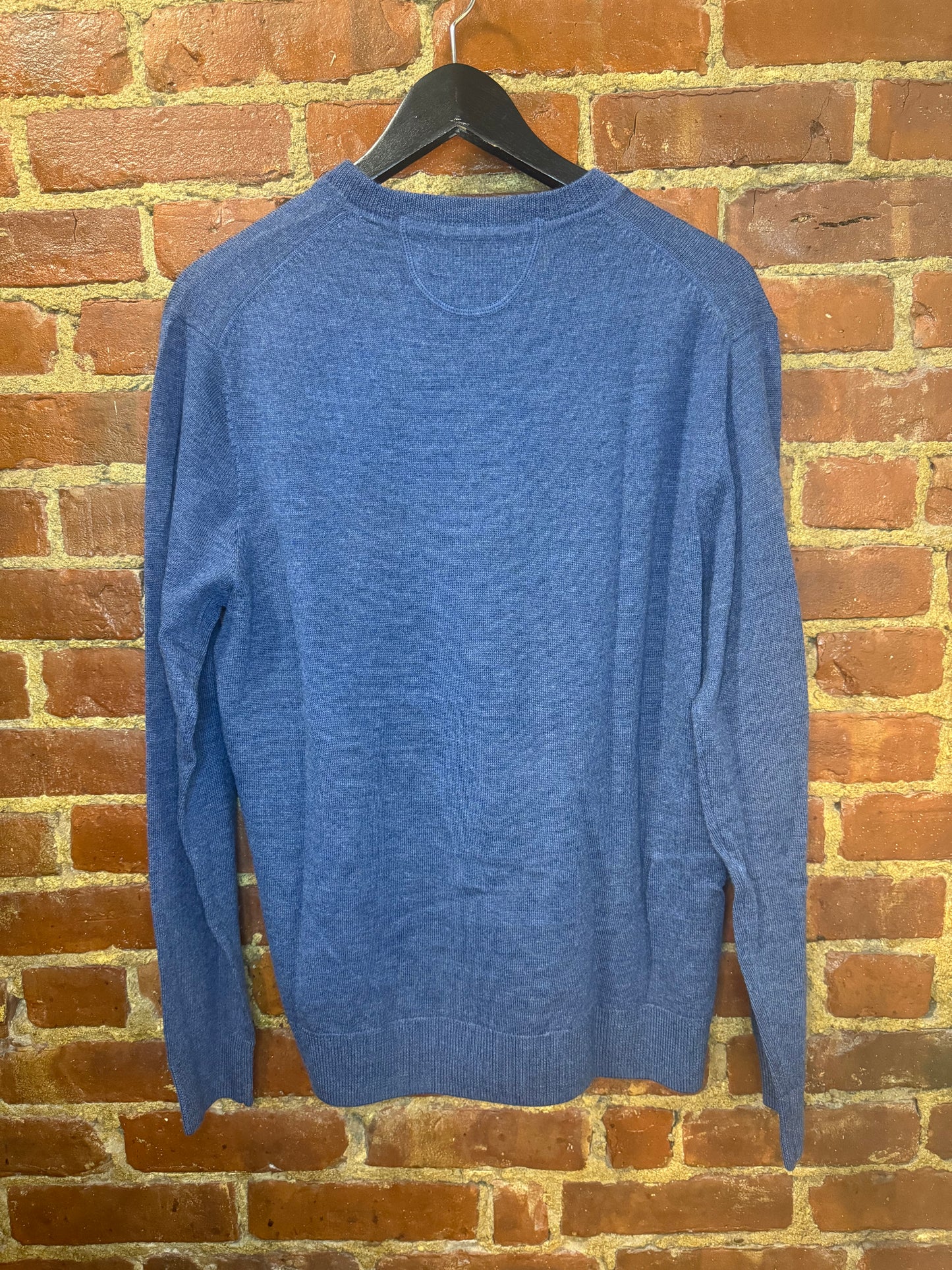 Raffi Timeless Blue V-Neck Knit Sweater