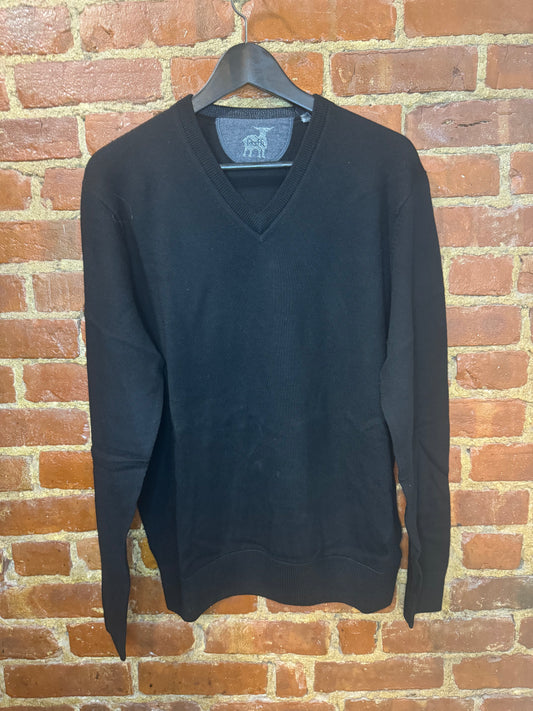 Raffi Timeless Black V-Neck Knit Sweater