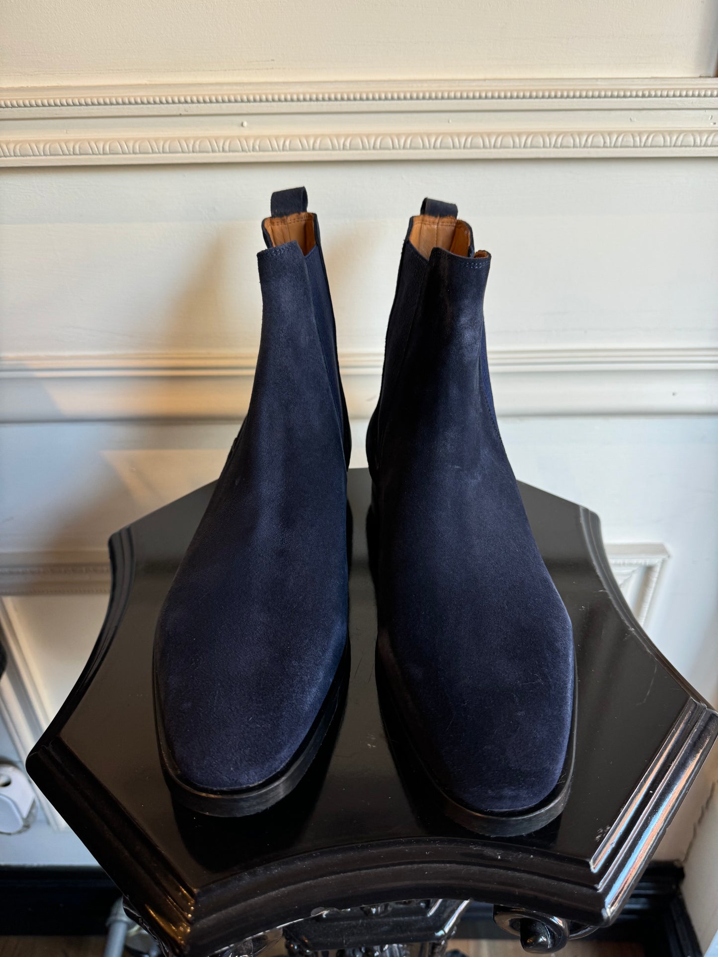 ETERI Navy Blue Suede Chelsea Boots