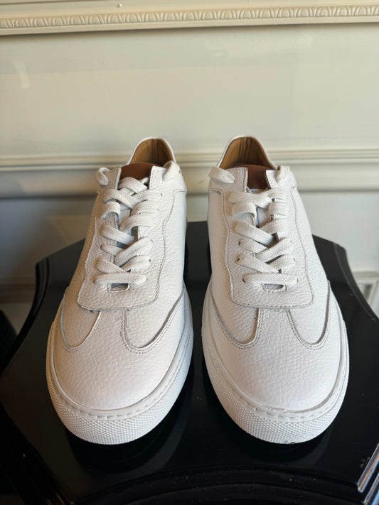 ETERI Premium White Textured Leather Sneakers